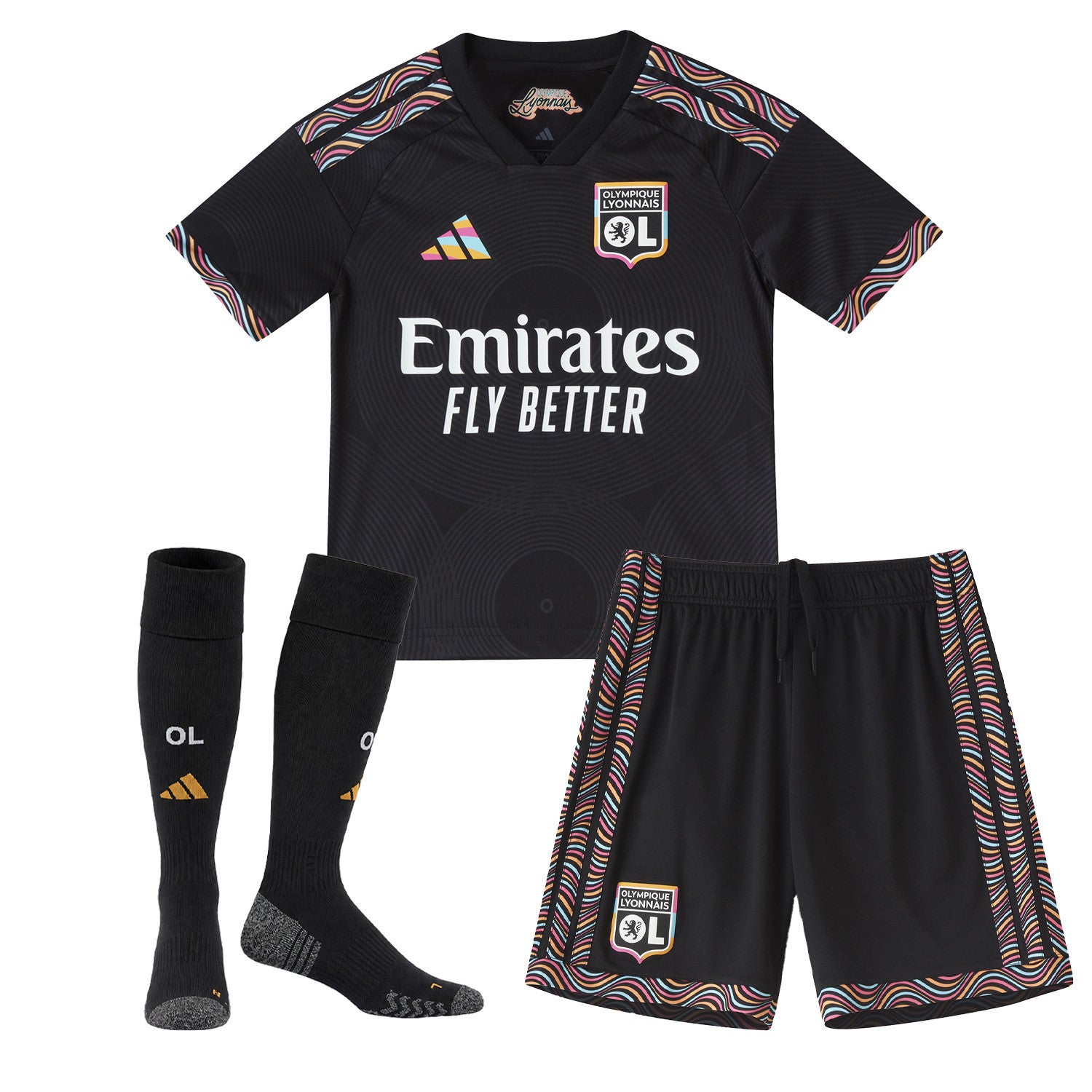 MAILLOT KIT ENFANT OL THIRD NOIR 26/27