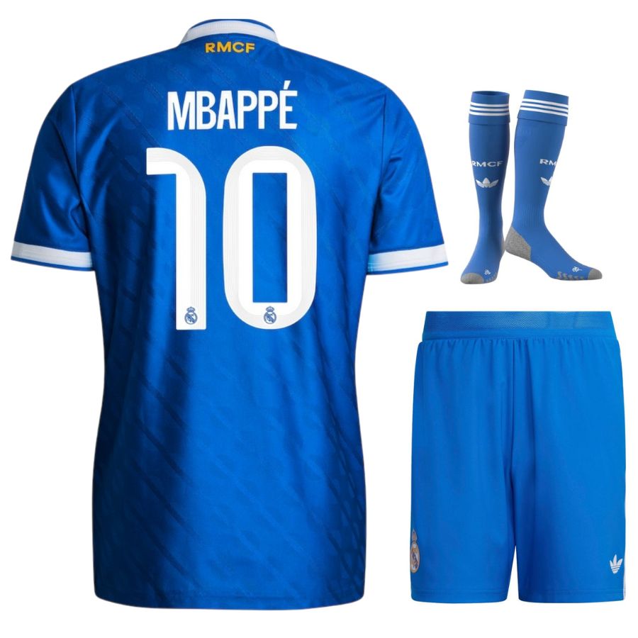 MAILLOT KIT MBAPPE ENFANT REAL MADRID THIRD BLEU 2025/2026