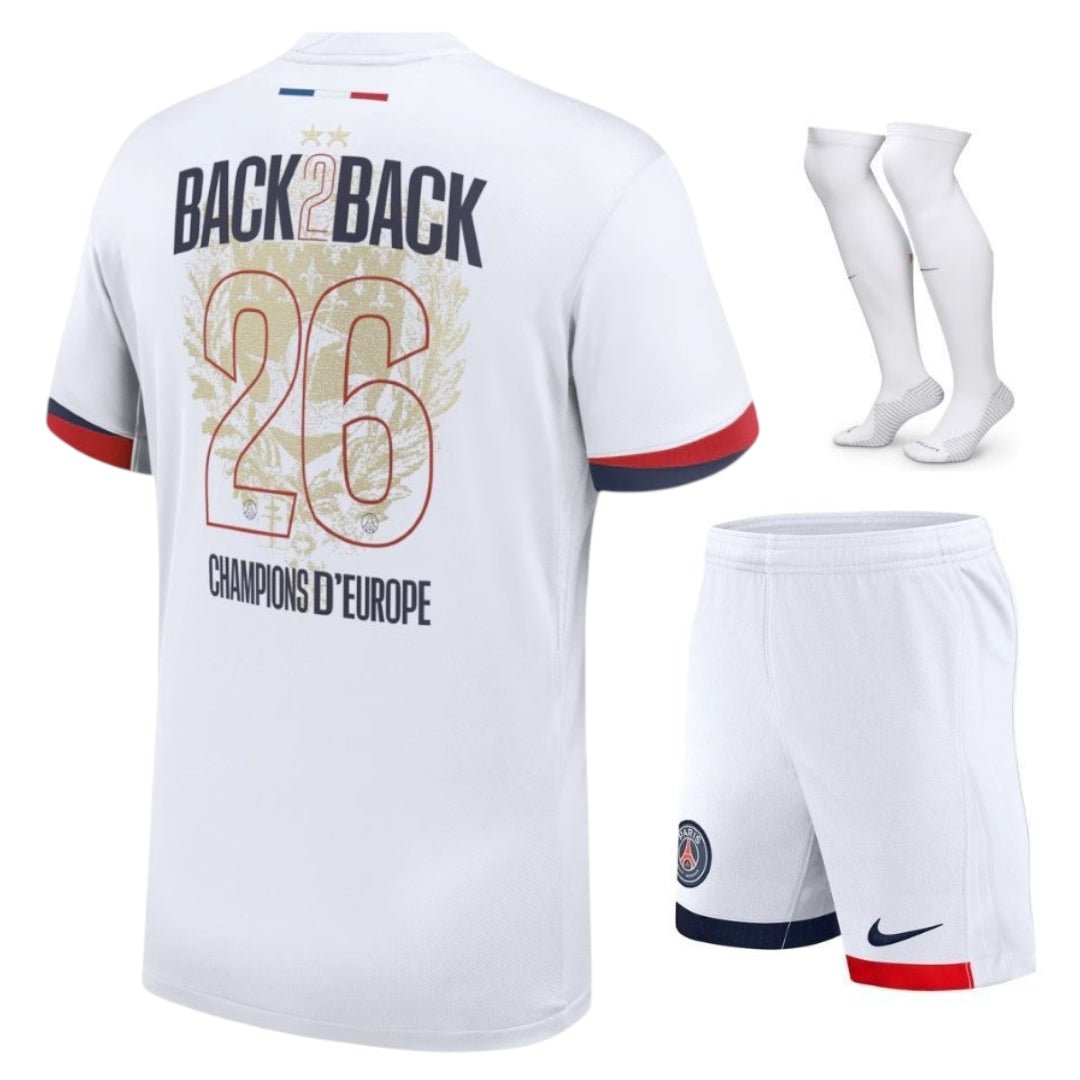 MAILLOT KIT ENFANT 2 ETOILES PSG BACK 2 BACK EXTERIEUR 2025/2026 - keppygoal.com